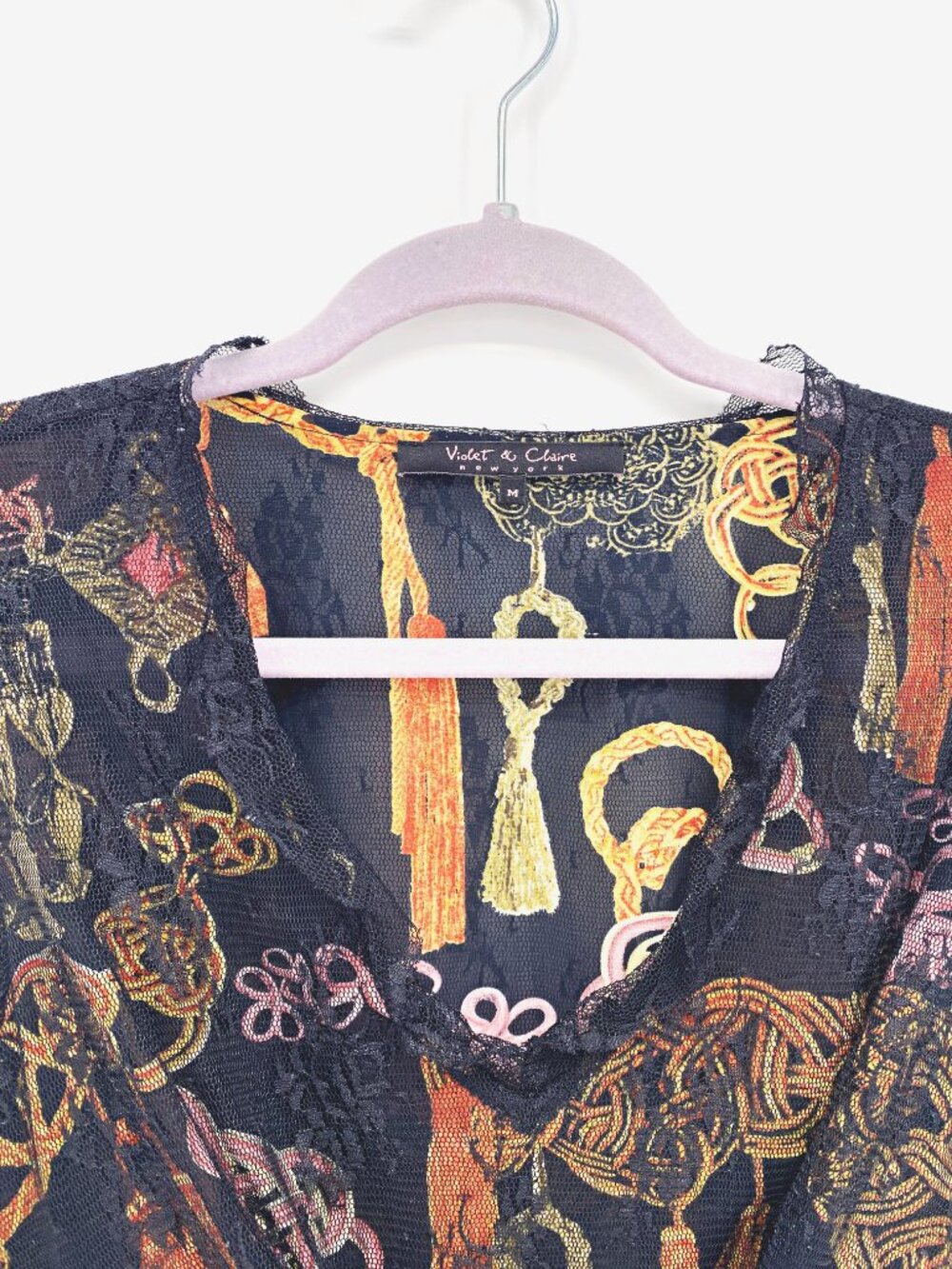Violet & Claire Y2K Lace Empire Waist Top - Picture 3 of 8